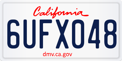 CA license plate 6UFX048