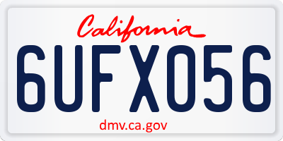 CA license plate 6UFX056