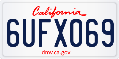 CA license plate 6UFX069