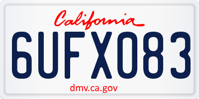 CA license plate 6UFX083