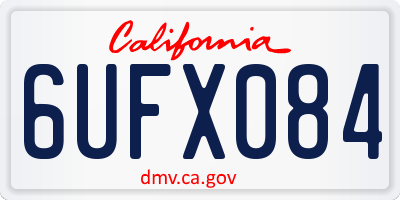 CA license plate 6UFX084