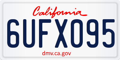 CA license plate 6UFX095