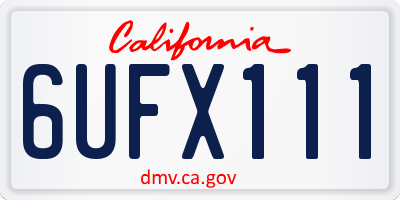 CA license plate 6UFX111
