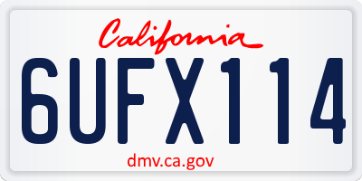 CA license plate 6UFX114