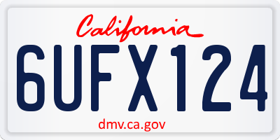 CA license plate 6UFX124