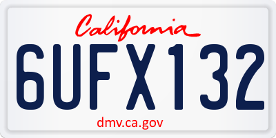 CA license plate 6UFX132