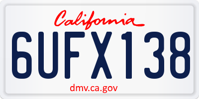 CA license plate 6UFX138