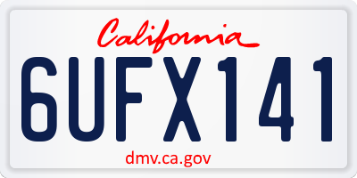 CA license plate 6UFX141