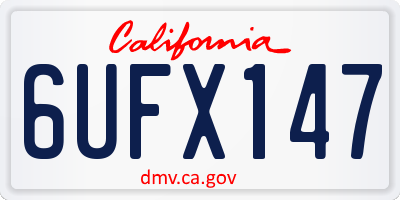 CA license plate 6UFX147