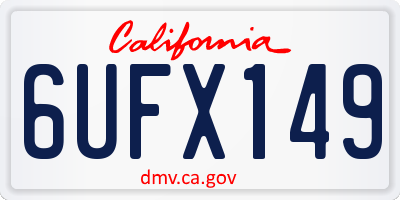 CA license plate 6UFX149