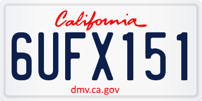CA license plate 6UFX151