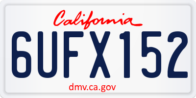 CA license plate 6UFX152