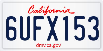 CA license plate 6UFX153