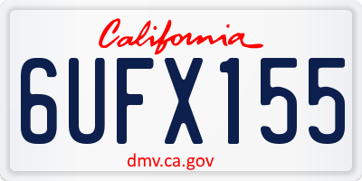 CA license plate 6UFX155
