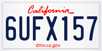 CA license plate 6UFX157