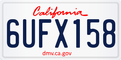 CA license plate 6UFX158