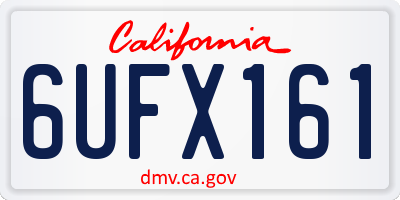 CA license plate 6UFX161