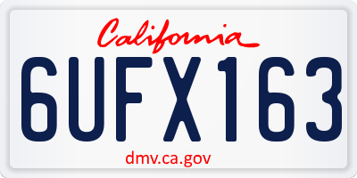 CA license plate 6UFX163
