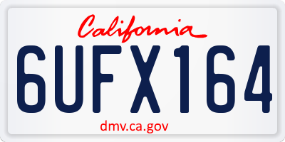 CA license plate 6UFX164