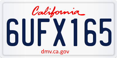 CA license plate 6UFX165