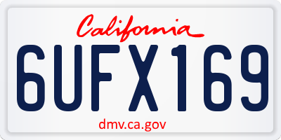 CA license plate 6UFX169