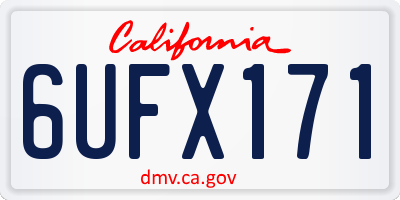 CA license plate 6UFX171