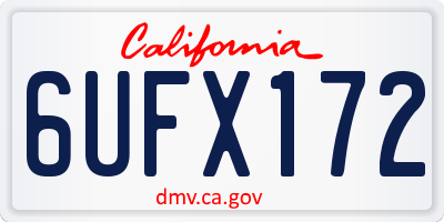 CA license plate 6UFX172