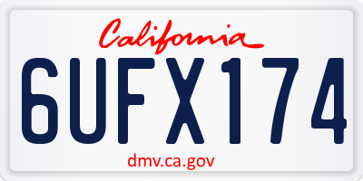 CA license plate 6UFX174