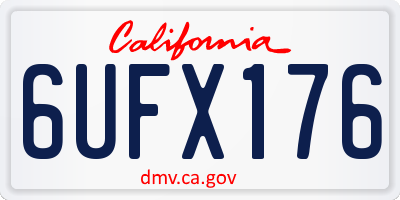 CA license plate 6UFX176
