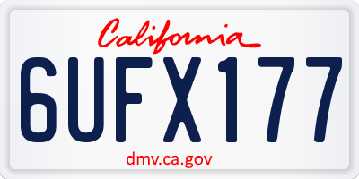 CA license plate 6UFX177