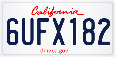 CA license plate 6UFX182