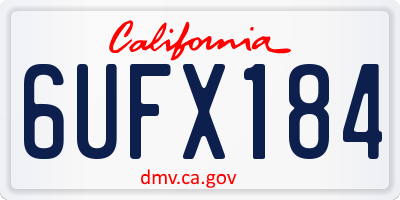 CA license plate 6UFX184