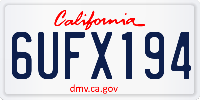 CA license plate 6UFX194