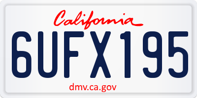 CA license plate 6UFX195