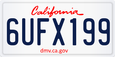 CA license plate 6UFX199