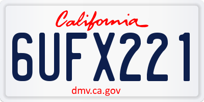CA license plate 6UFX221