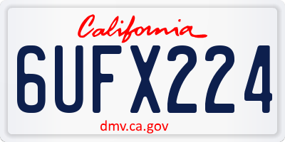 CA license plate 6UFX224