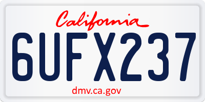 CA license plate 6UFX237