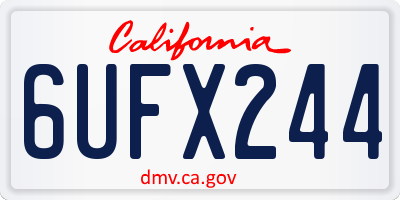 CA license plate 6UFX244