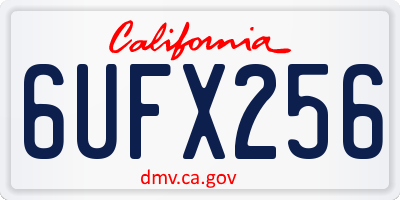 CA license plate 6UFX256