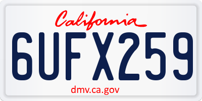 CA license plate 6UFX259