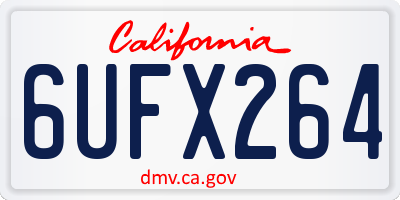 CA license plate 6UFX264