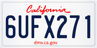 CA license plate 6UFX271