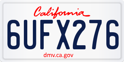 CA license plate 6UFX276