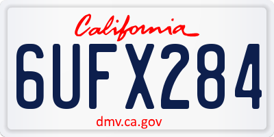 CA license plate 6UFX284