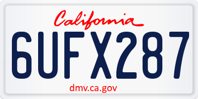 CA license plate 6UFX287