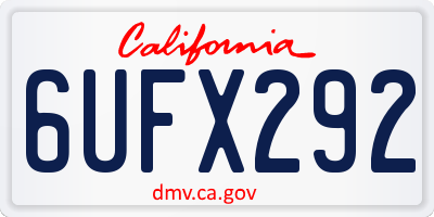 CA license plate 6UFX292