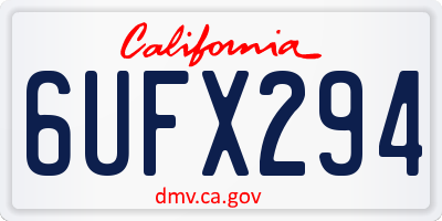 CA license plate 6UFX294