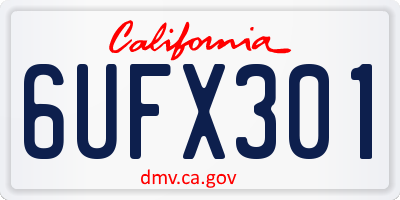 CA license plate 6UFX301