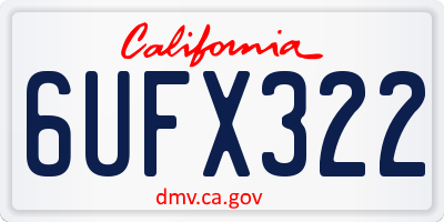 CA license plate 6UFX322